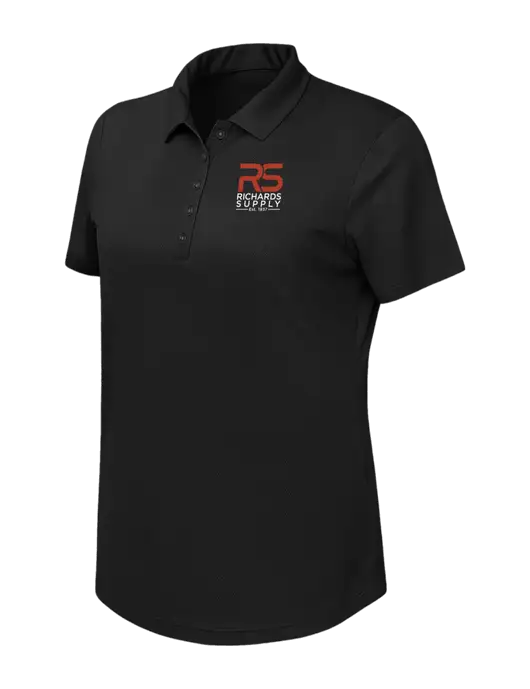 Callaway Womens Birdseye Black Polo w/Richards Supply Logo