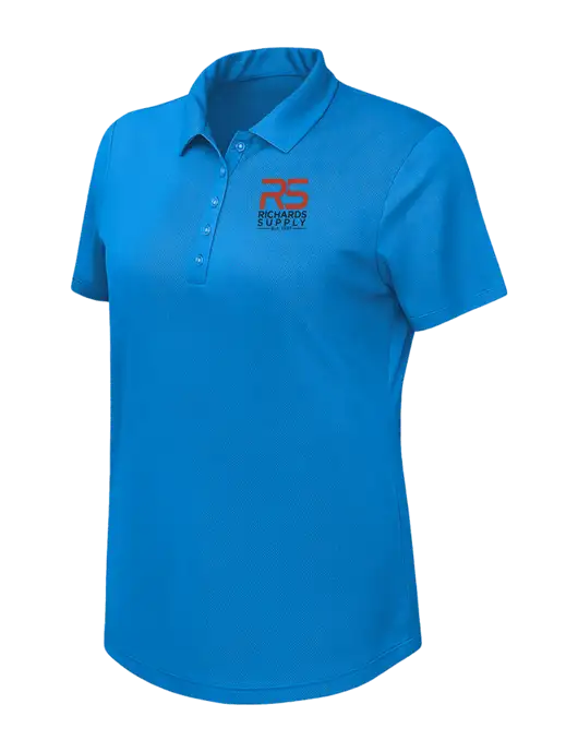Callaway Womens Birdseye Dark Carolina Blue Polo w/Richards Supply Logo