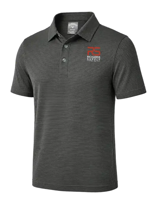 Callaway Black Fine Line Stripe Polo w/Richards Supply Logo