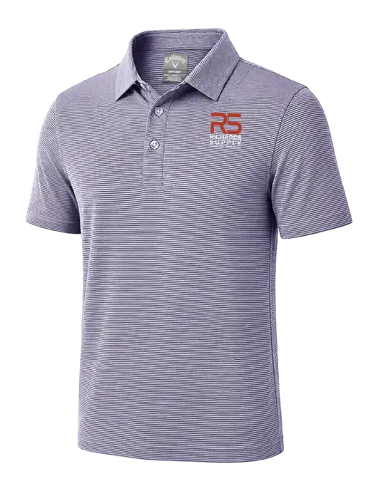 Callaway Navy Fine Line Stripe Polo w/Richards Supply Logo