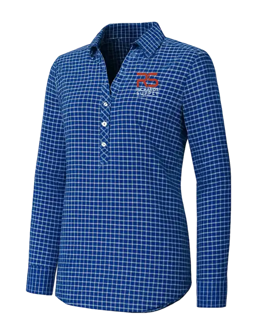 Womens Navy/White City Stretch Shirt w/Richards Supply Logo