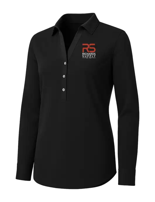 Womens Black City Stretch Shirt w/Richards Supply Logo
