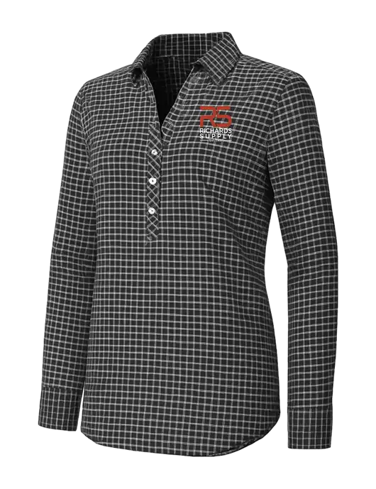 Womens Dark Grey/White City Stretch Shirt w/Richards Supply Logo