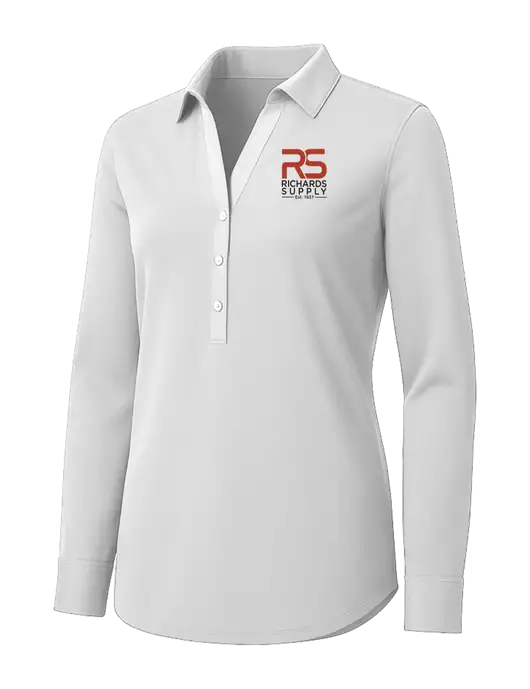 Womens White City Stretch Shirt w/Richards Supply Logo