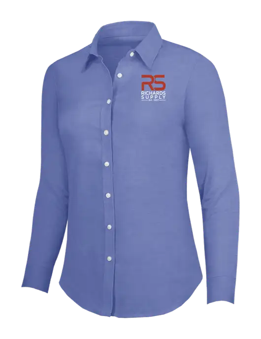 Navy Womens SuperPro Oxford Shirt w/Richards Supply Logo