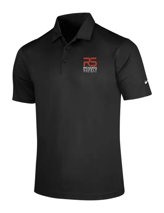 NIKE Black Dri-Fit Vertical Mesh Polo w/Richards Supply Logo