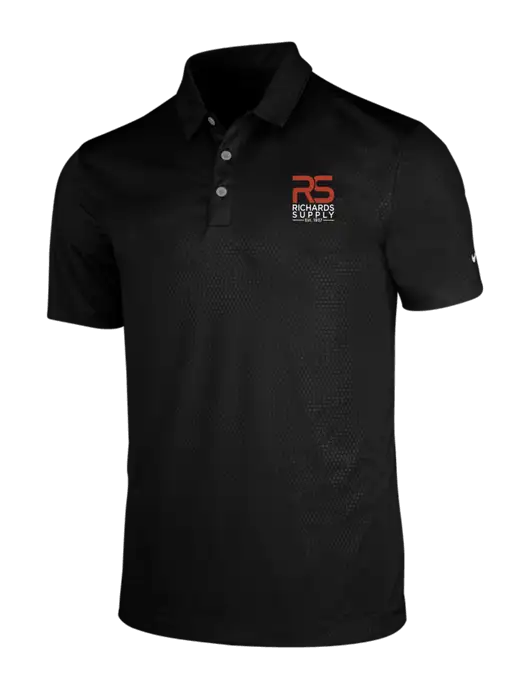 NIKE Black Dri-Fit Embossed Tri-Blade Polo w/Richards Supply Logo