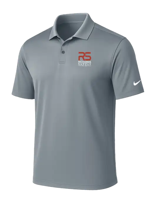 NIKE Medium Grey Victory Solid Polo w/Richards Supply Logo