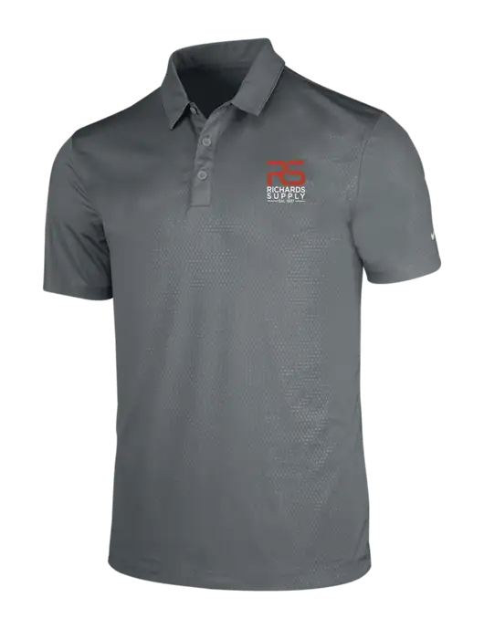 NIKE Medium Grey Dri-Fit Embossed Tri-Blade Polo w/Richards Supply Logo