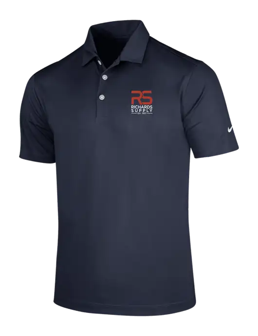 NIKE Dark Navy Dri-Fit Vertical Mesh Polo w/Richards Supply Logo