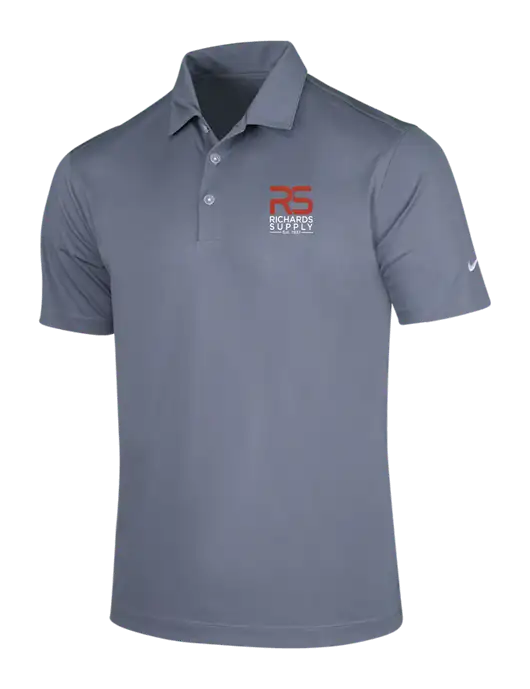 NIKE Medium Grey Dri-Fit Vertical Mesh Polo w/Richards Supply Logo