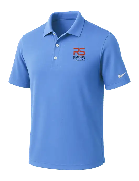 NIKE Carolina Blue Dri-Fit Micro Pique Polo w/Richards Supply Logo