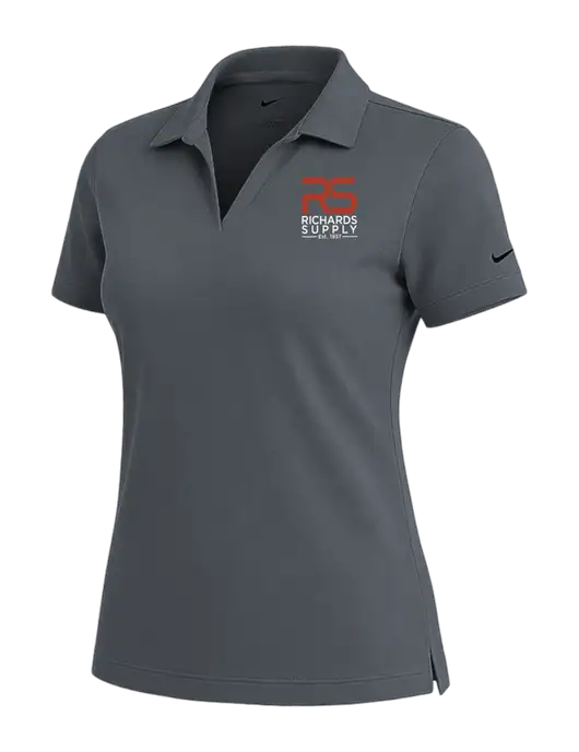 NIKE Dark Grey Womens Dri-Fit Micro Pique Polo w/Richards Supply Logo