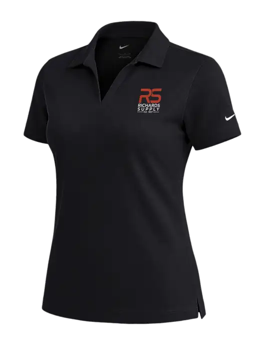 NIKE Black Womens Dri-Fit Micro Pique Polo w/Richards Supply Logo