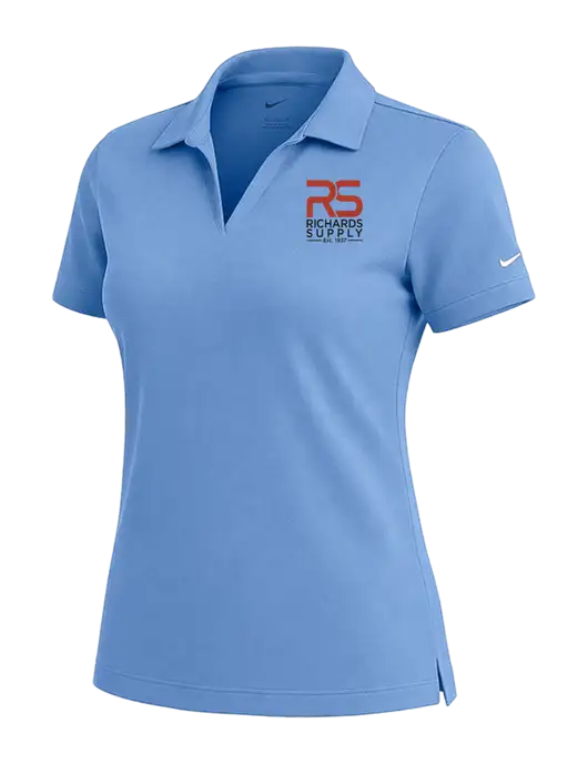 NIKE Carolina Blue Womens Dri-Fit Micro Pique Polo w/Richards Supply Logo