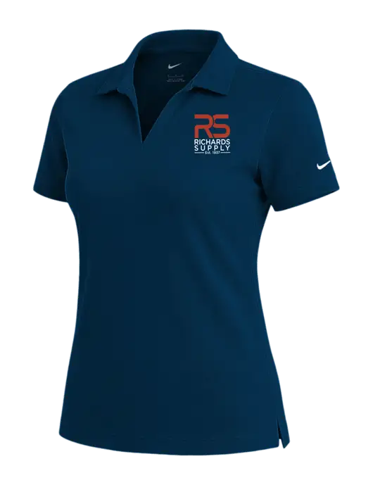 NIKE Navy Womens Dri-Fit Micro Pique Polo w/Richards Supply Logo