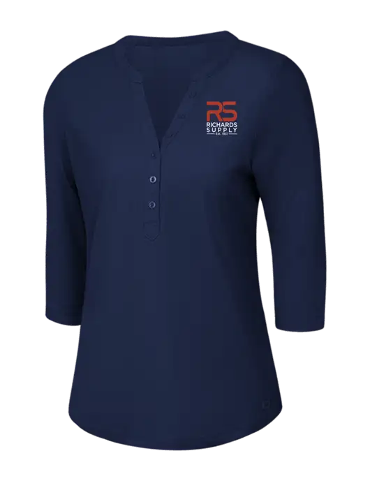OGIO Navy Jewel Henley w/Richards Supply Logo