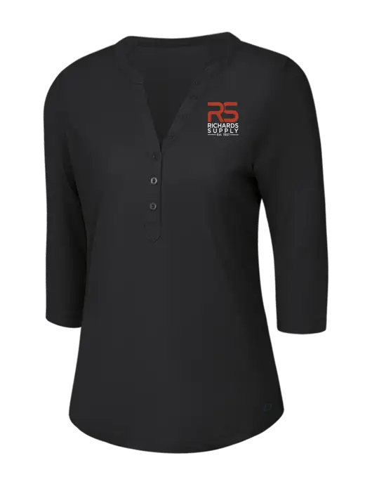 OGIO Blacktop Jewel Henley w/Richards Supply Logo