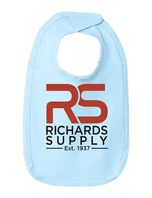 Rabbit Skins Light Blue Infant Premium Jersey Bib w/Richards Supply Logo