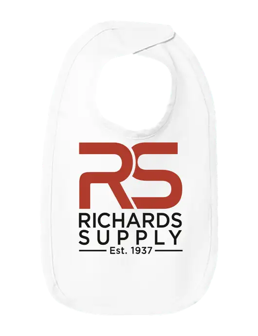 Rabbit Skins White Infant Premium Jersey Bib w/Richards Supply Logo