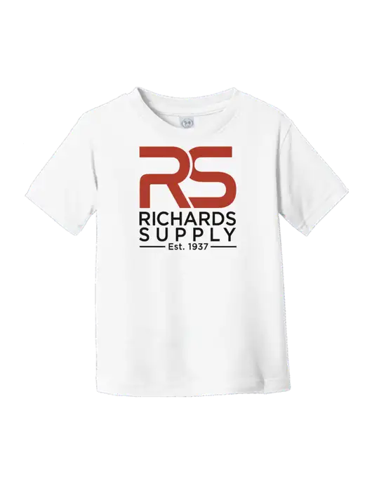 Rabbit Skins White Toddler Fine Jersey Tee w/Richards Supply Logo