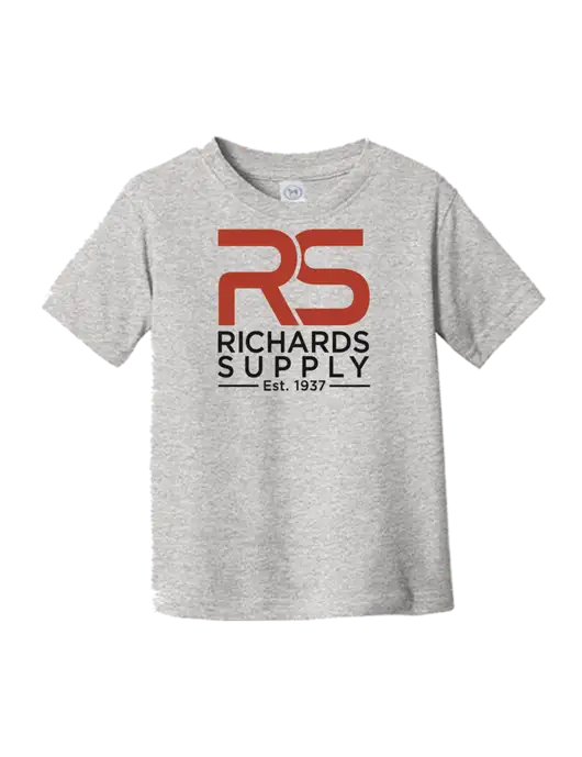 Rabbit Skins Light Grey Heather Toddler Fine Jersey Tee w/Richards Supply Logo