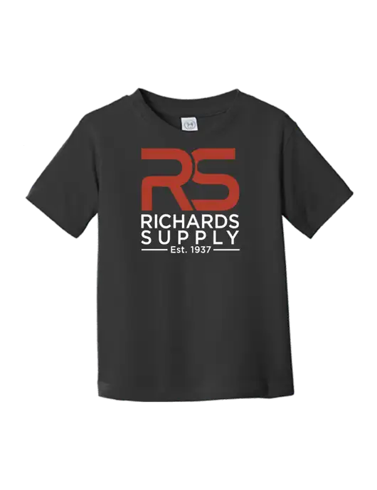 Rabbit Skins Black Toddler Fine Jersey Tee w/Richards Supply Logo
