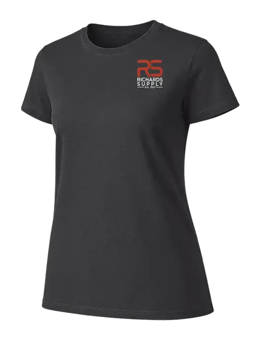 Womens Ring Spun Charcoal 4.5 oz T-Shirt w/Richards Supply Logo