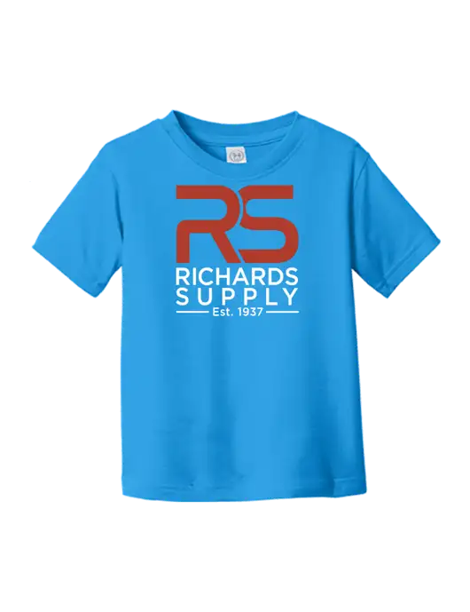 Rabbit Skins Cobalt Toddler Fine Jersey Tee w/Richards Supply Logo