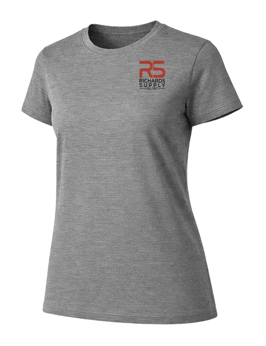 Womens Ring Spun Light Grey Heather 4.5 oz T-Shirt w/Richards Supply Logo