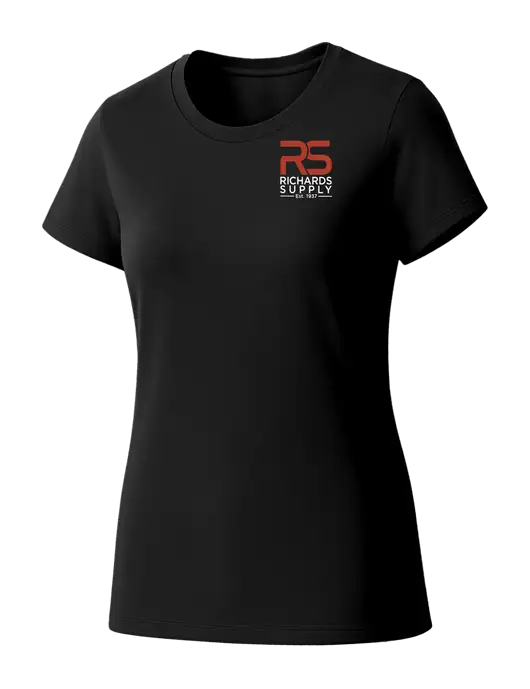 Womens Seriously Soft Black T-Shirt w/Richards Supply Logo