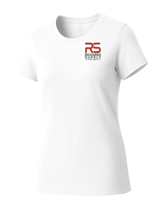 Womens Seriously Soft White T-Shirt w/Richards Supply Logo