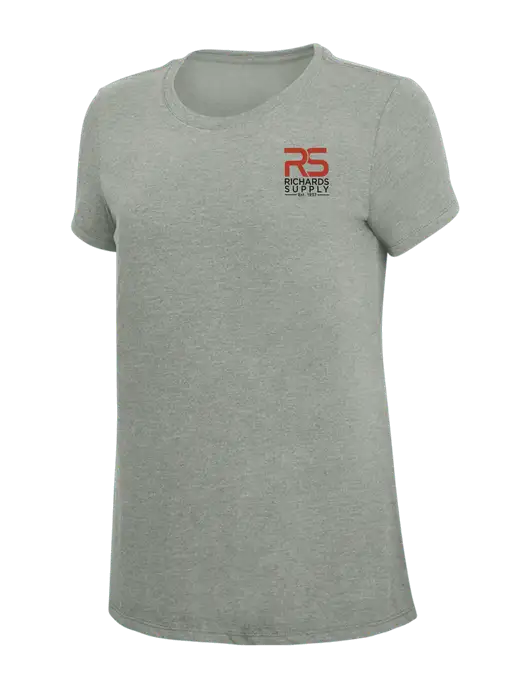 Womens Simply Soft Grey Frost 4.5oz  Poly/Combed Ring Spun Cotton T-Shirt w/Richards Supply Logo