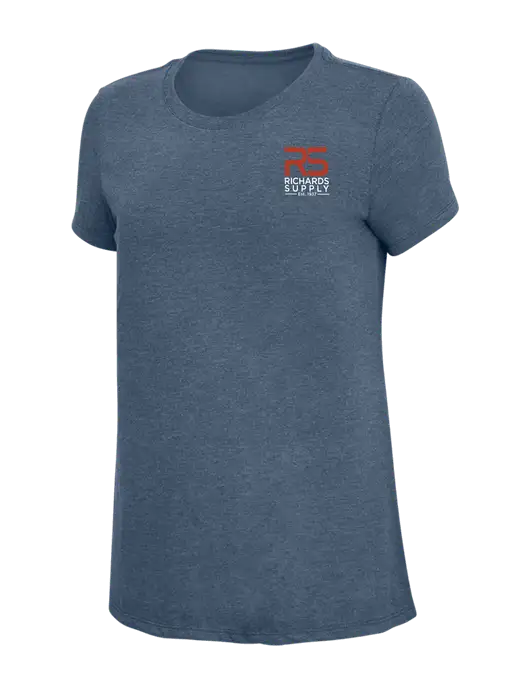 Womens Simply Soft Navy Frost 4.5oz  Poly/Combed Ring Spun Cotton T-Shirt w/Richards Supply Logo