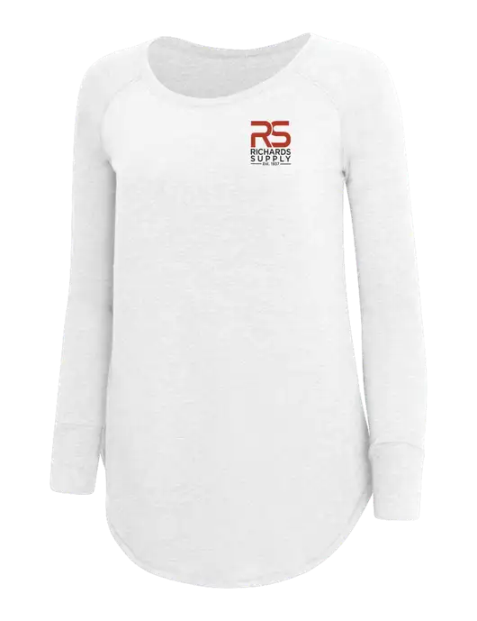 Womens Perfect Wide Collar Tunic Tri-Blend White 4.5 oz T-Shirt w/Richards Supply Logo