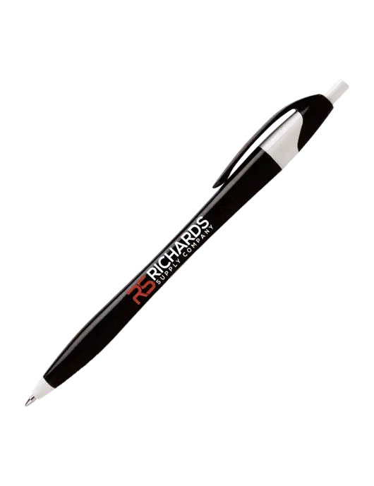 Novella Black/White Executive Pen - Blue Ink w/Richards Supply Logo