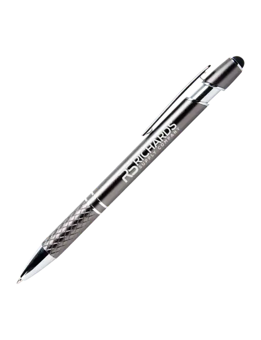 Valencia Gunmetal Stylus Pen - Black Ink w/Richards Supply Logo