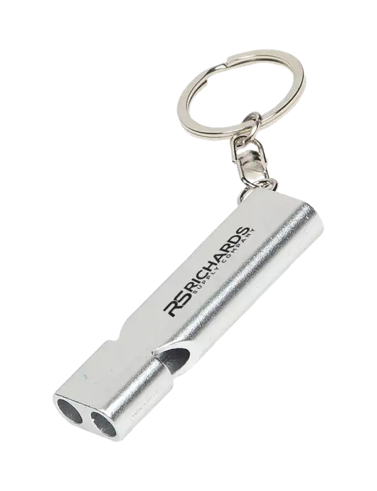 Quick Alert Silver Safety Whistle w/Richards Supply Logo