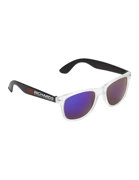 Key West Black Mirrored Sunglasses w/Richards Supply Logo