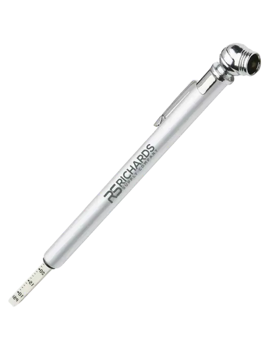 Quick View Silver Tire Gauge w/Richards Supply Logo