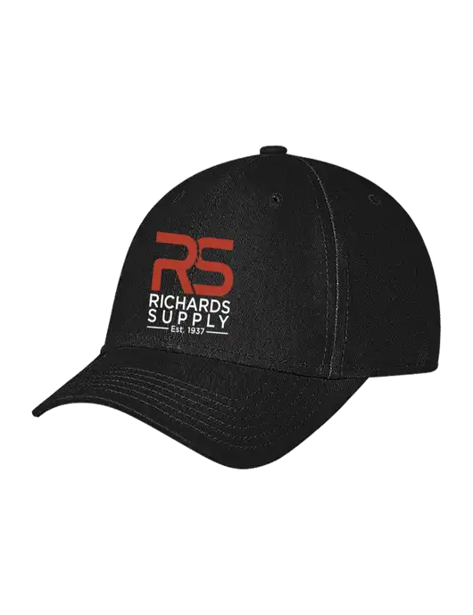 Black Structured Soft Snap Closure Hook & Loop Cap w/Richards Supply Logo