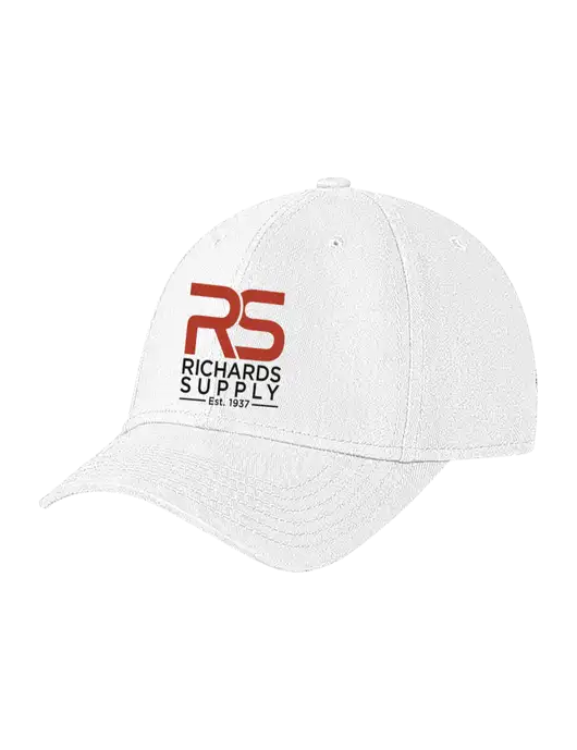 White Structured Soft Snap Closure Hook & Loop Cap w/Richards Supply Logo