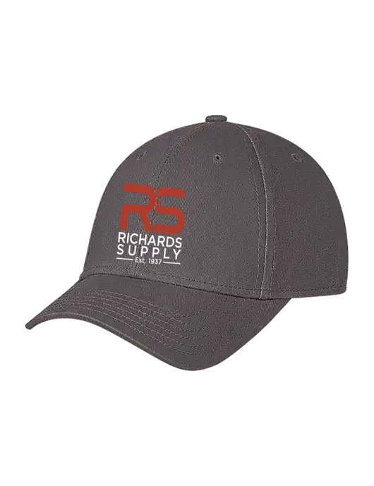 Medium Dark Grey Structured Soft Snap Closure Hook & Loop Cap w/Richards Supply Logo