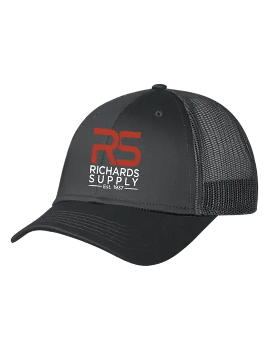 Charcoal Mesh Trucker Cap Snap Back w/Richards Supply Logo