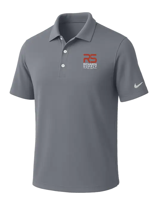NIKE Medium Grey Dri-Fit Micro Pique Polo w/Richards Supply Logo