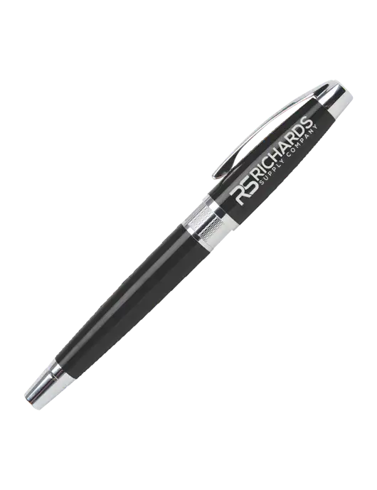 Masscotti Black Rollerball Pen - Black Ink w/Richards Supply Logo