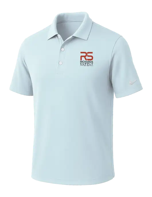 NIKE Very Light Blue Dri-Fit Micro Pique Polo w/Richards Supply Logo