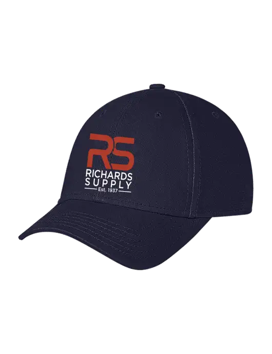 Navy Structured Soft Snap Closure Hook & Loop Cap w/Richards Supply Logo