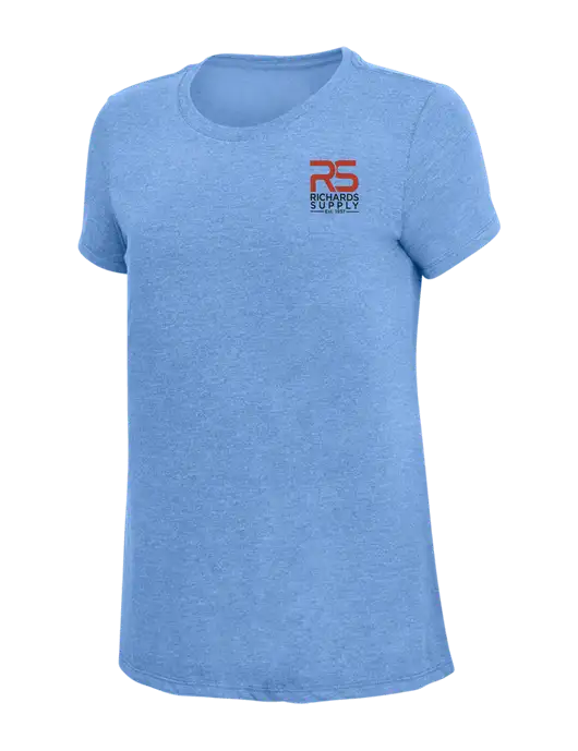 Womens Simply Soft Maritime Frost 4.5oz Poly/Combed Ring Spun Cotton T-Shirt
 w/Richards Supply Logo
