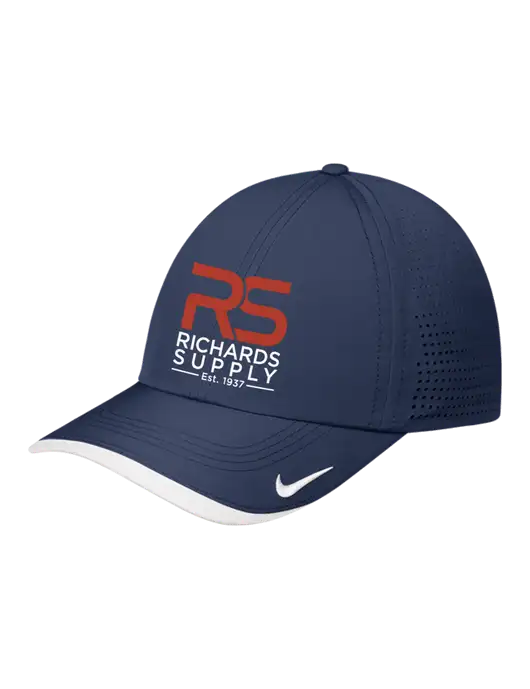 Nike Navy/White Dri-FIT Perforated Performance Cap w/Richards Supply Logo